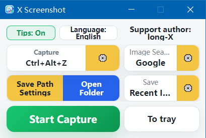 X Screenshot application interface in English